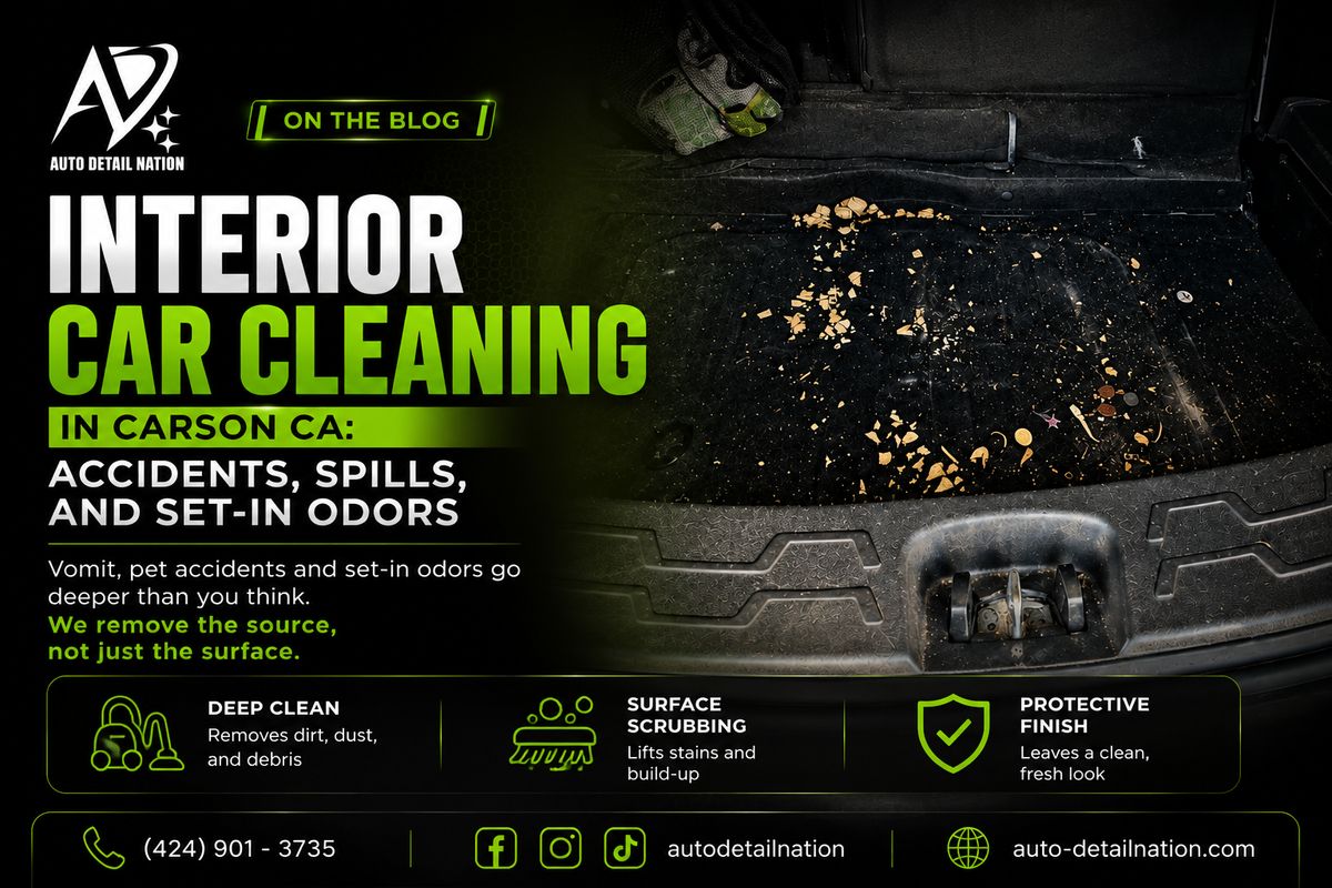Interior Car Cleaning in Carson CA: Accidents, Spills and Set-In Odors