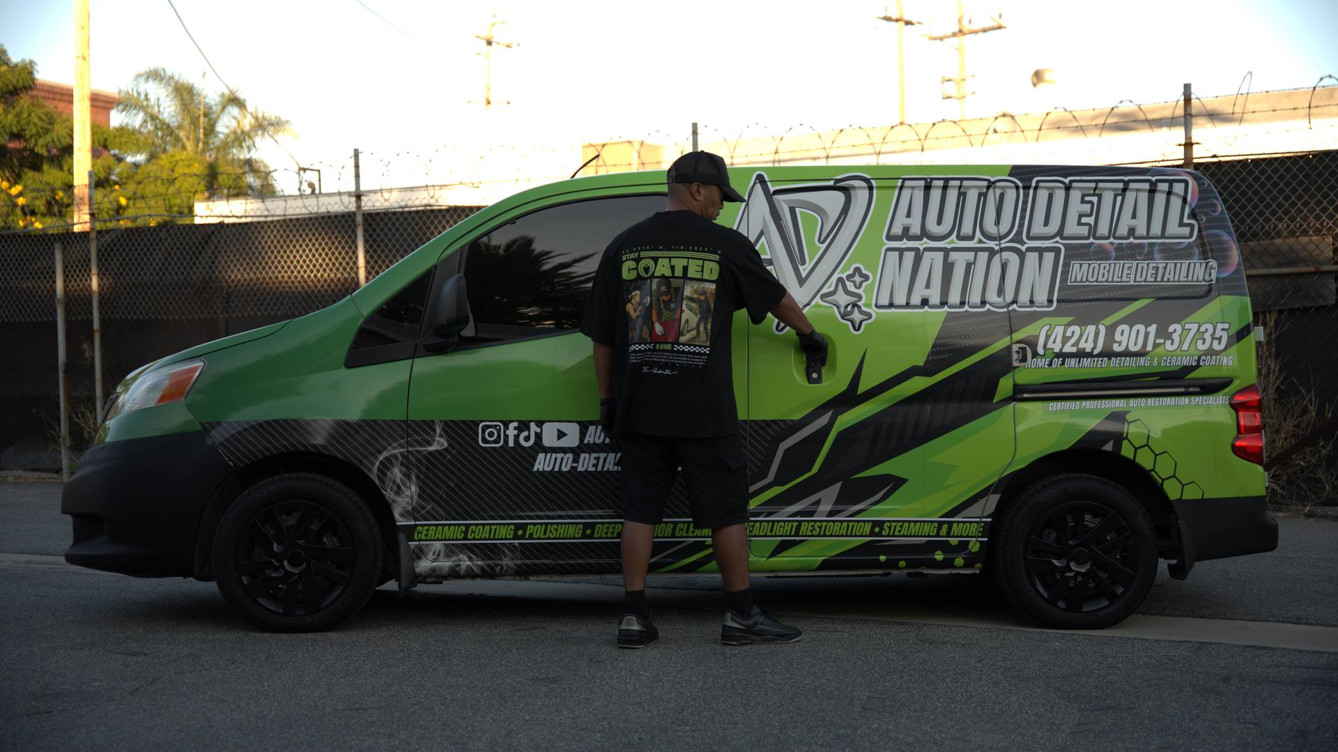 Andrew Ernacio at the Auto Detail Nation mobile detailing van